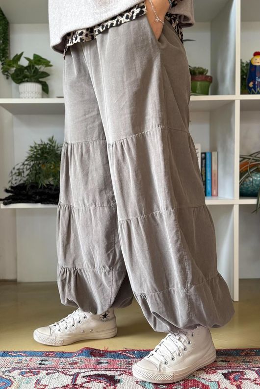 Basso Baby Cord Tiered Cuff Pant Earth
